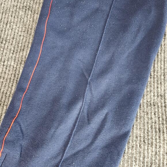 Vintage Nike Pants Mens MEDIUM Navy Fleece Track Sweatpants Zip Hem 90s - Picture 7 of 16